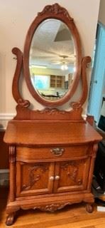 Victorian single mirror dresser. 19"D x 69"H x 30"W