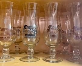 Vintage hurricane glasses(8)- Angelo's Steak Pit, PCB, FL