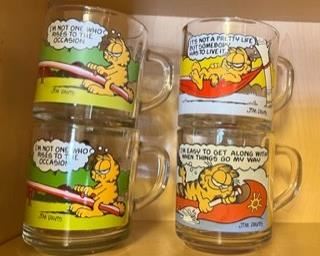 Vintage Garfield Collectible glass mugs