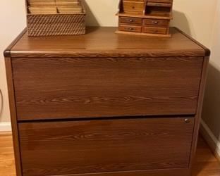 Double file cabinet. 19*1/2"D x 29-3/4"L x 36"H