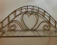 Hanging brass/glass shelf