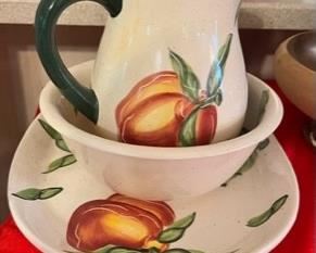 Ceramic hand painted Platter, bowl and pitcher. Sold as a set or individually. 