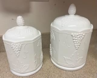 Milk Glass canisters