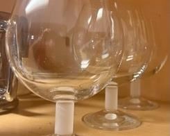 Heavy glass with etched stem brandy glasses (set of 3)