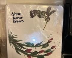 Vintage Aluminum hummingbird themed hand painted stovetop range burner covers.