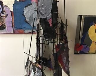Metal and hand made paper. 5 feet tall
