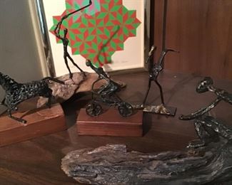 Collection of metal sculptures 