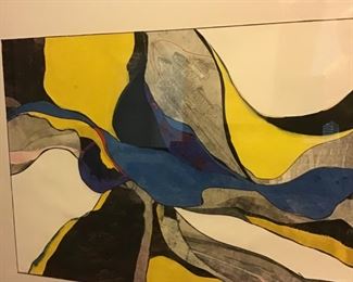 “Amid The Flow” mono type 30” by 38”