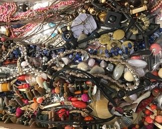 Lots of costume jewelry and watches