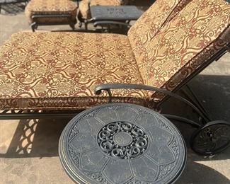 Another view of double chaise lounge and chair and ottoman