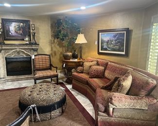 Formal living room furniture and art