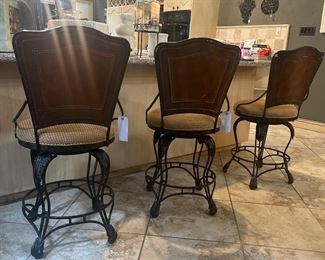 Leather and upholstered counter height barstools (5 available)