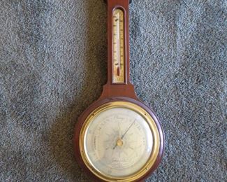 Vintage wood Airguide weather station thermometer barometer hygrometer Banjo style