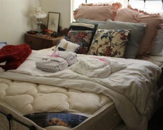 Vintage iron bed with like bed mattress double