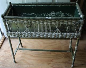 Vintage wicker flower holder