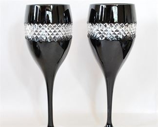 Rare John Rocha WATERFORD Cut Crystal Wine Glasses / Goblets