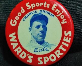 1934 Baseball CHARLIE GRIMM Pinback Sportie