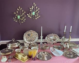 Silver plate serving pieces
