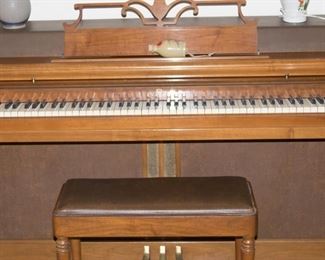 Wurlitzer spinet piano and bench