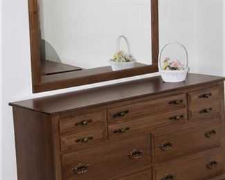 Double dresser and mirror.  All these bedroom pieces are black walnut and were Amish made