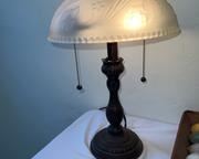 wvintage metal and thick glass lamp2141 t