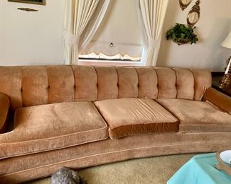Long velvet couch