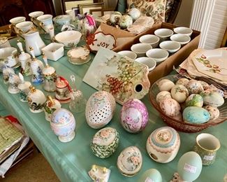 Hand-painted china - cups, eggs, plates, holiday decorations. One of a kind and make great gifts!
