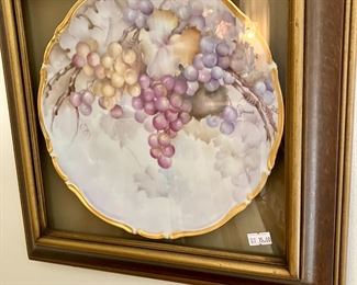 Framed hand-painted china - a work of art!