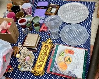 Serving dishes, pots for plants, misc. decorations