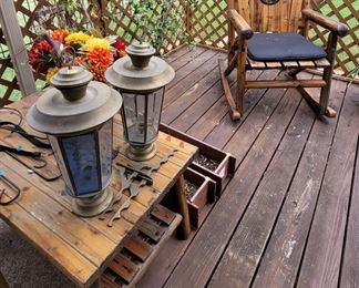 Outdoor furniture, lamps