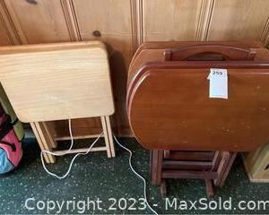 wlot of wood folding tv trays2591 t