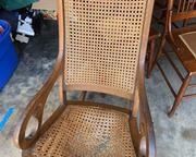 wvintage cane seat chairs and rocker3481 t