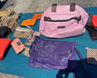 Kate Spade
Marc Jacob purses and diaper bags. 
Coach purses and wallets
MK bags and wallets 