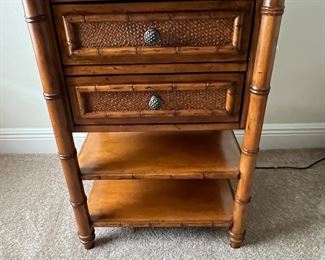 Tommy Bahama Bedroom Set $5,000. Includes Dresser, Mirror, Tall Boy Chest, 2 Nightstands, Head board, Foot Board and Side rails 