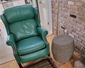 Pair of Barington Young Green Leather Recliner 
