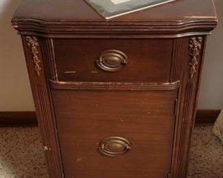 Antique Wooden Night Stand Side Table