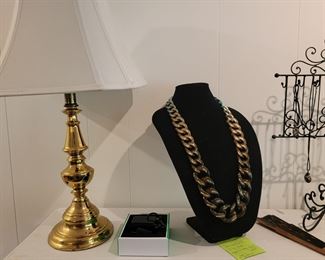 Brass Lamp 1 of 2 Costume Jewelry