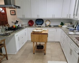 Kitchen Overview with Butcherblock  Rolling Island