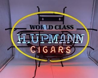 Vintage World Class Hupmann cigar light up sign