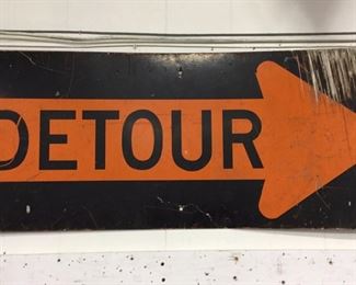 Antique Metal DETOUR Sign (W-4ft;H-18in)