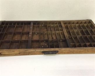 Antique Typesetters Wood Tray