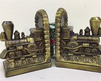 Collectible Brass Train Bookends