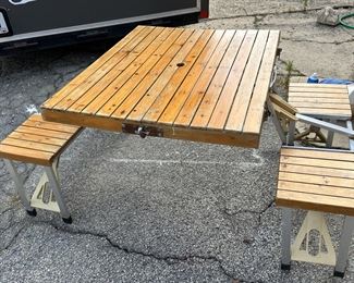 Vintage Fold-Up Child Picnic Table