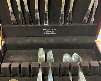 Oneida Heirloom Sterling set in the pattern “VIVINT”. 