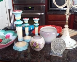 Candlesticks and bowls