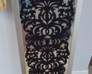 Mirror w velvet ornate decor 