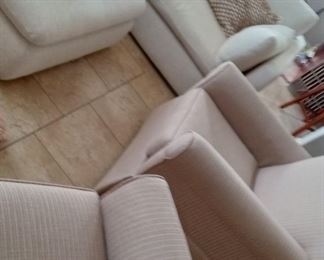 Sofa and large ottoman and 2 swivel chairs 