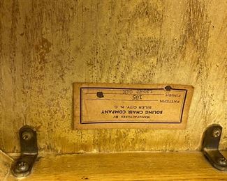 P17 - $150. Set of 6 Boling Chair Co. Siler City have labels (light oak)