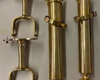 P20 - $20 pair of brass gimbals with wall hangers. 