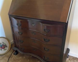 H5 - $175. Claw Foot Secretary measures 38" wide x 18" deep x 82" tall. 